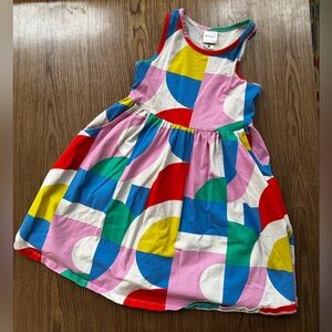 Hanna Andersson abstract rainbow shapes sleeveless cotton jersey dress Girls 6-7